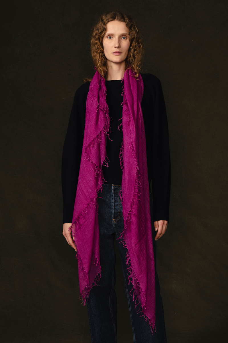 Cashmere and Silk Scarf Purple Orchid