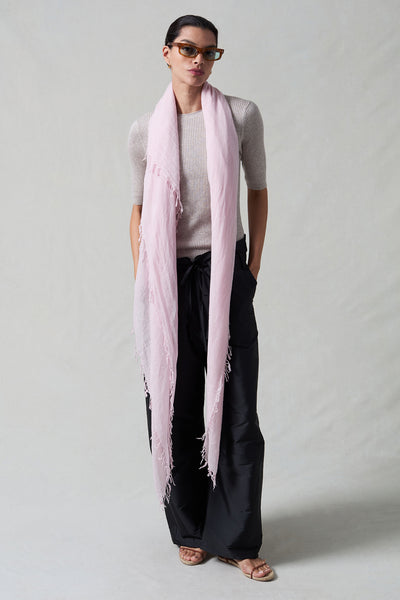 Cashmere and Silk Scarf Rose Water