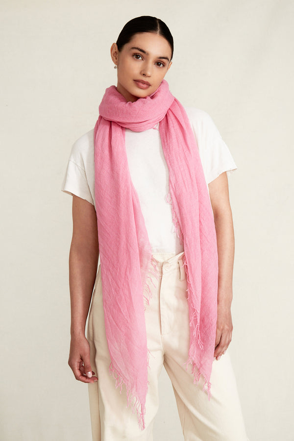 Sachet Pink Cashmere and Silk Scarf