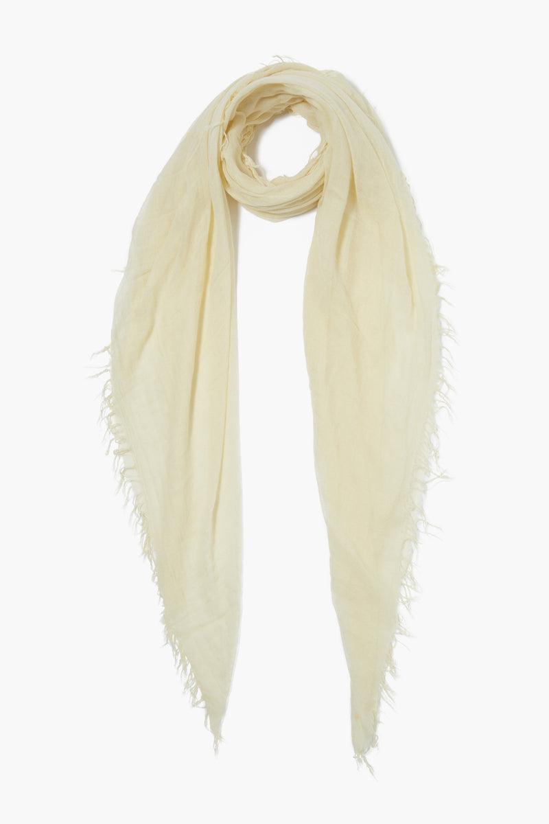 Pale Yellow Cashmere and Silk Scarf