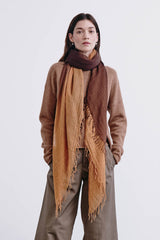 Cashmere and Silk Scarf Butterscotch Dip Dyed