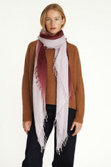 Chocolate Truffle Dip-Dyed Cashmere and Silk Scarf