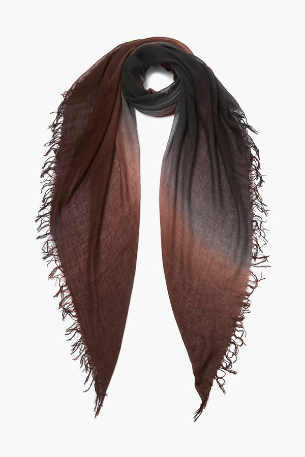 Cashmere and Silk Scarf Espresso Dip Dyed