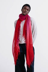 Cashmere and Silk Scarf Lady Bug Dip Dyed