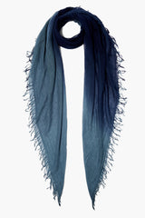 Pageant Blue Dip-Dyed Cashmere and Silk Scarf