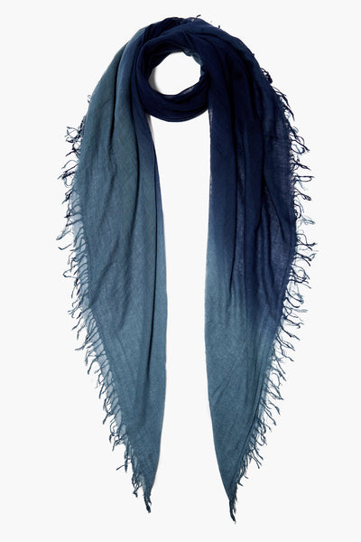 Pageant Blue Dip Dyed Cashmere and Silk Scarf Chan Luu