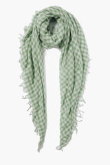 Cashmere and Silk Scarf English Ivy Gingham