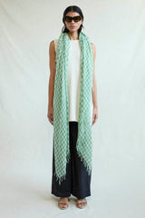 Cashmere and Silk Scarf English Ivy Gingham