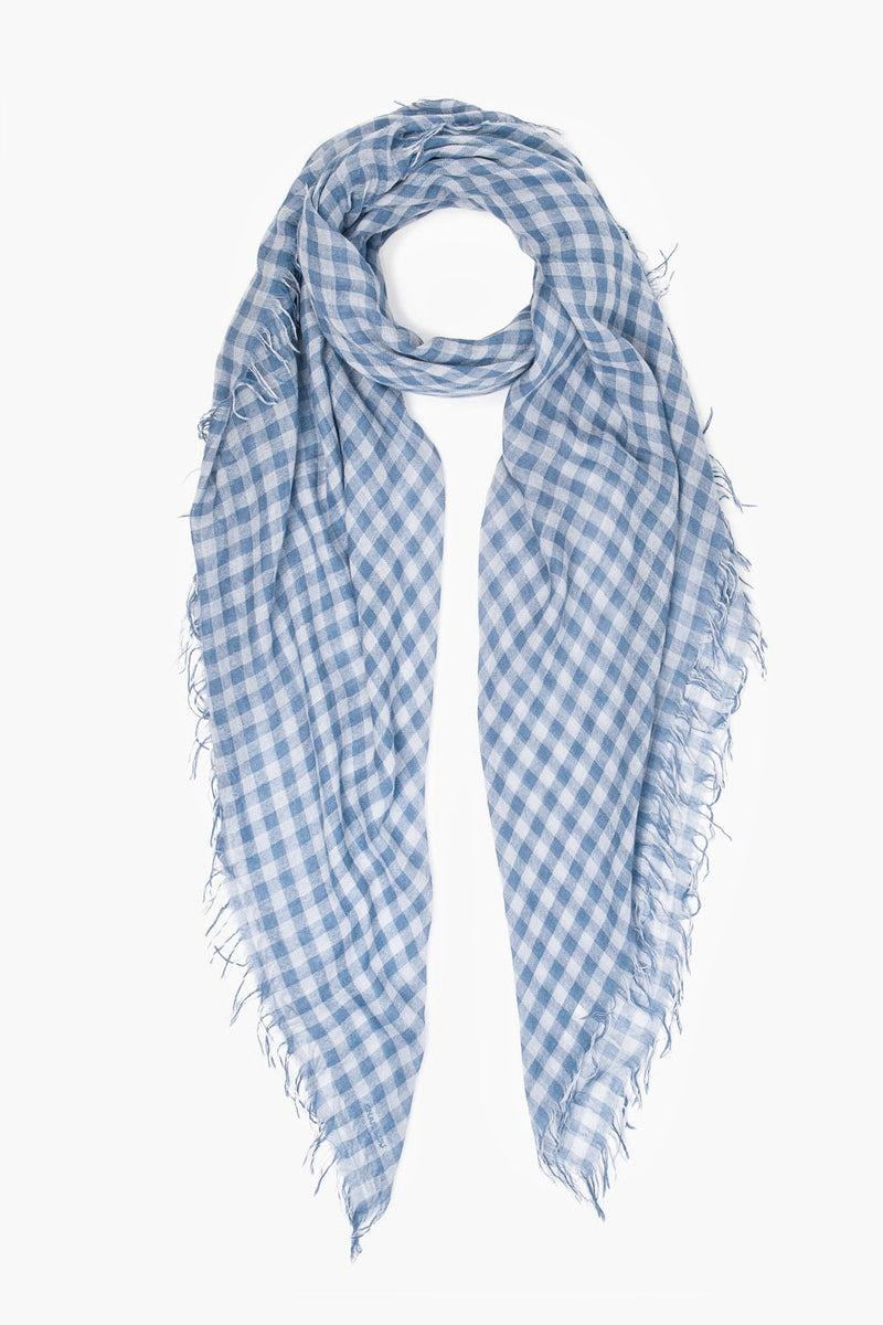 Cashmere and Silk Scarf Provence Gingham