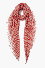 Cashmere and Silk Scarf Valiant Poppy Gingham