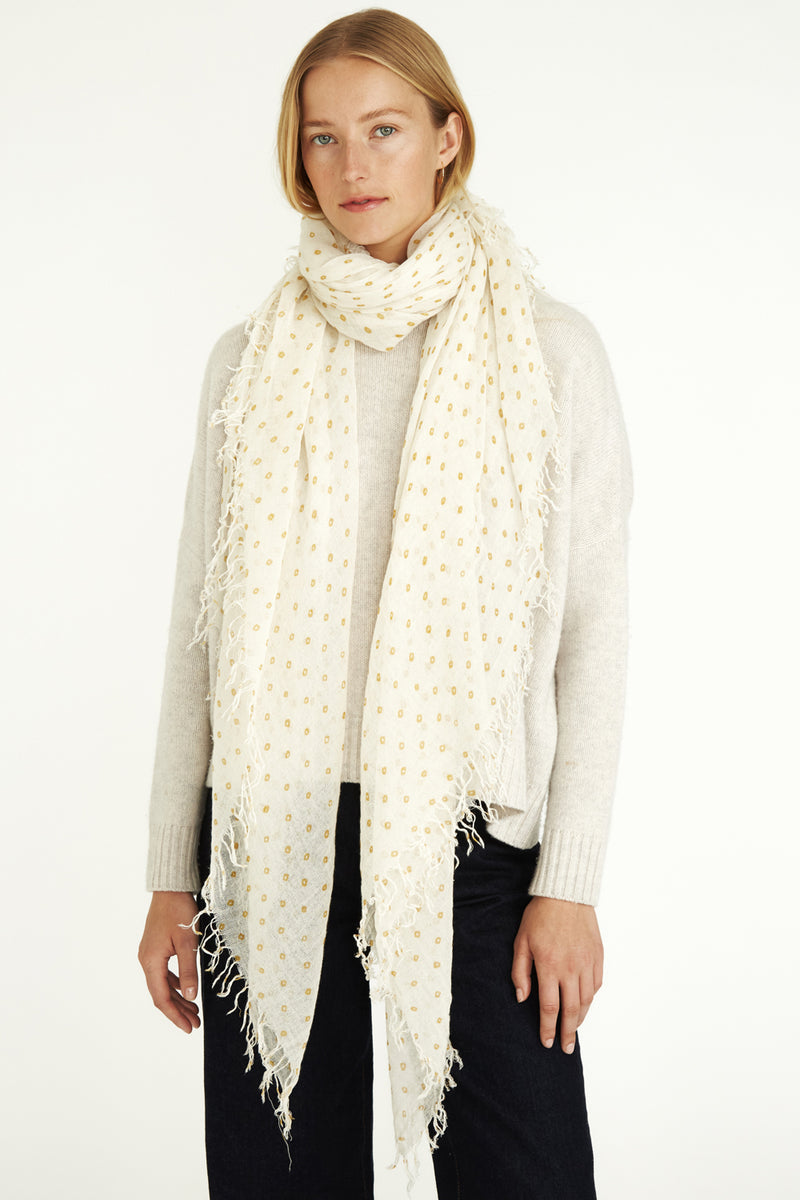Honey Dot Cashmere and Silk Scarf