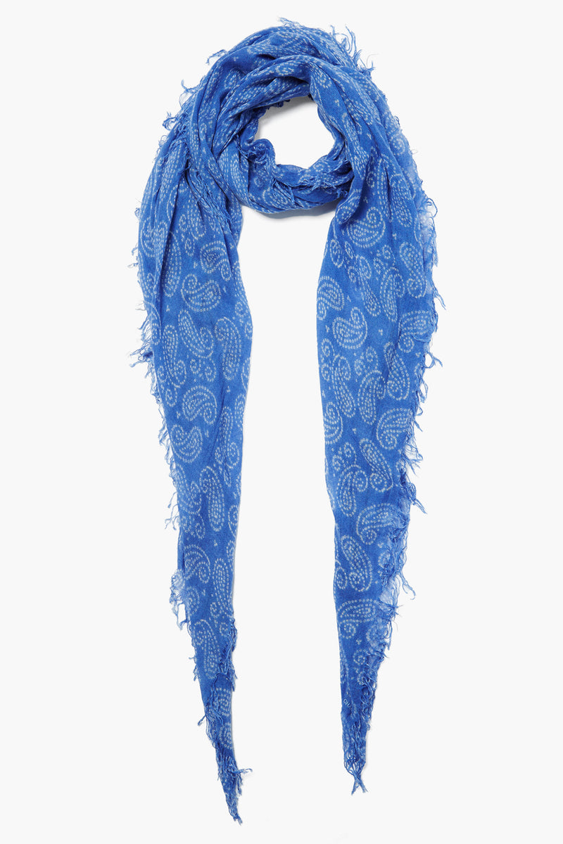 Cashmere and Silk Scarf Wedgewood Dotted Paisley