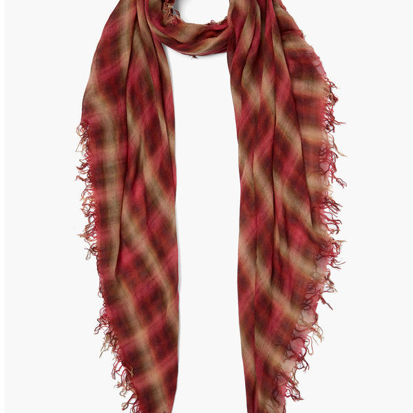 Chan Luu Floral Cashmere and Silk Scarf in Sequoia Chan Luu 100% CASHMERE SCARF RED FLORAL main image 2