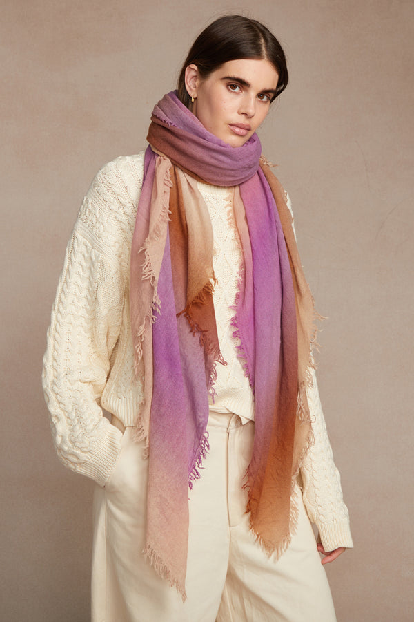 Orchid Ombre Cashmere Scarf
