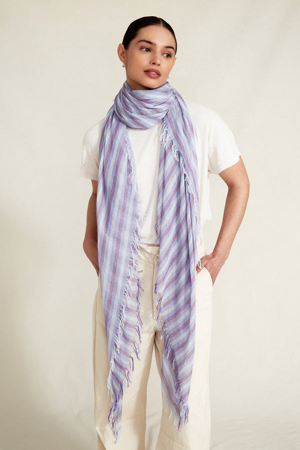 Periwinkle Linea Cashmere and Silk Scarf