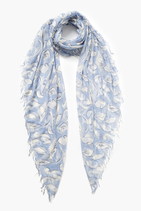 Blue Ivy Printed Cashmere and Silk Scarf