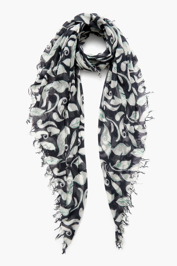 Black Ivy Printed Cashmere and Silk Scarf