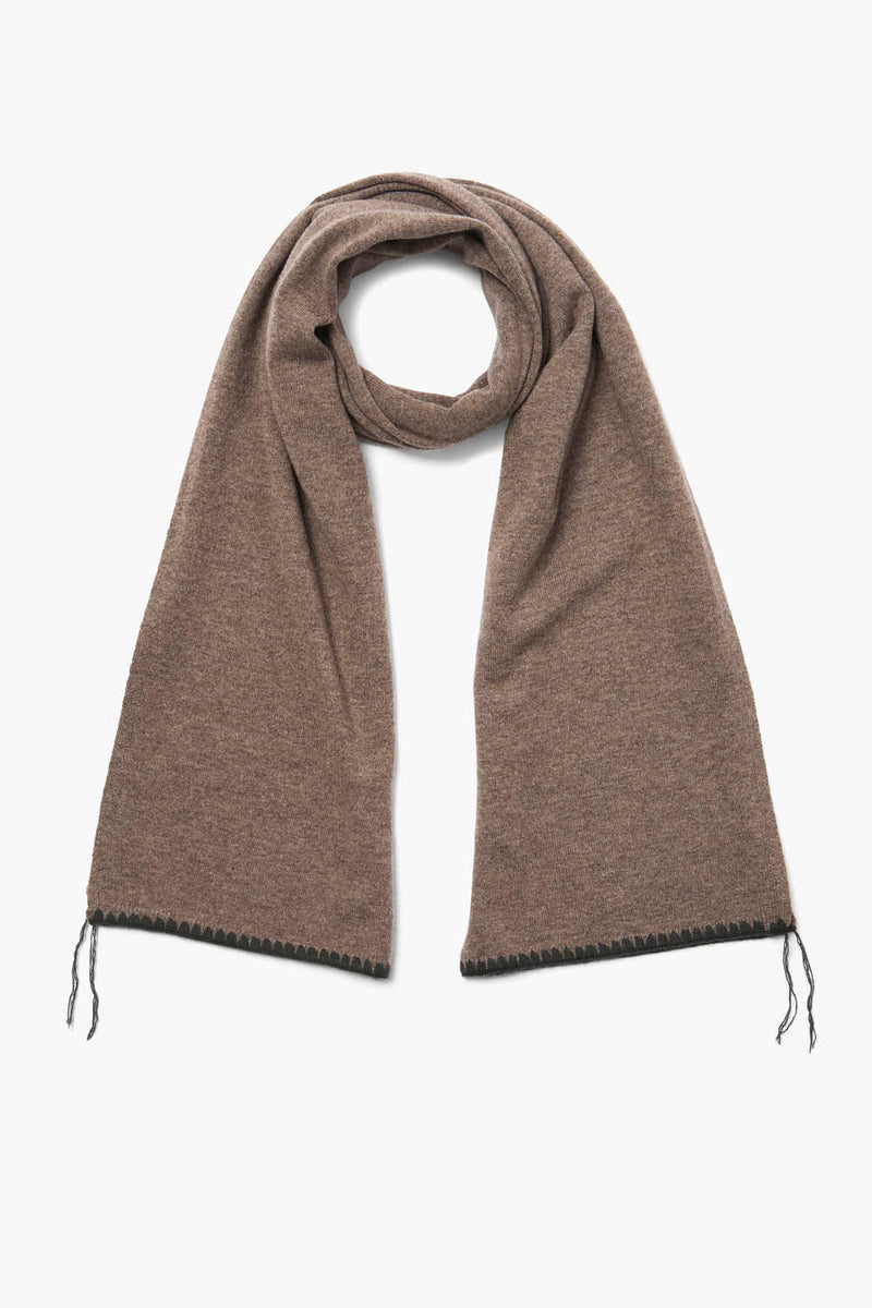 Blanket Stitch Scarf Taupe