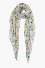 Cashmere and Silk Scarf Lagoon Floral