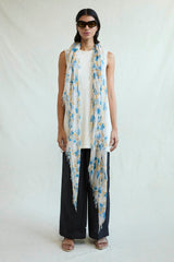 Cashmere and Silk Scarf Lagoon Floral