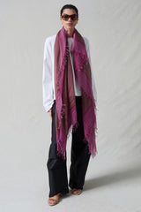 Cashmere and Silk Scarf Barbados Cherry Burnout