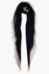 Cashmere and Silk Scarf Black Burnout