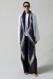 Cashmere and Silk Scarf Black Burnout