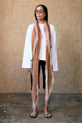 Cashmere and Silk Scarf Brown Burnout