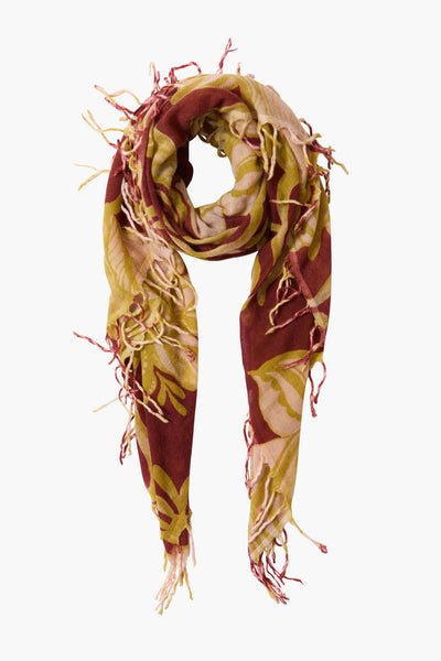 100% Cashmere Scarf Cabernet Floral