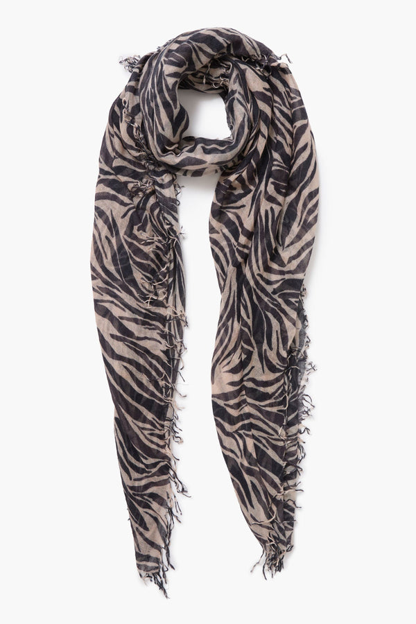 Cashmere and Silk Scarf Mahogany Zebra