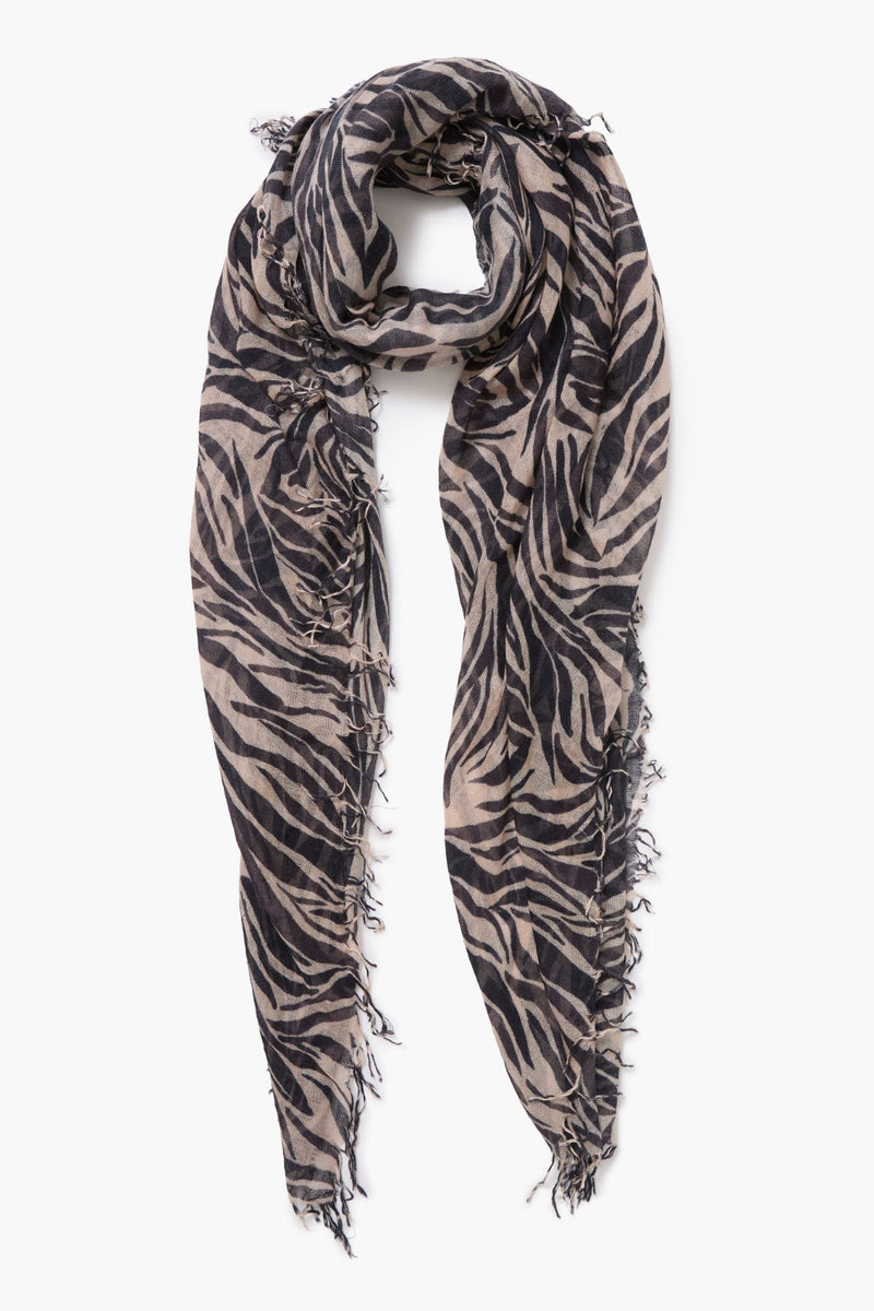 Cashmere and Silk Scarf Mahogany Zebra