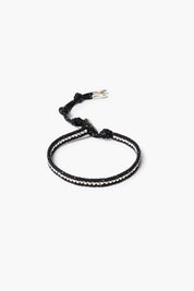 Sterling Silver Single Wrap Bracelet Black