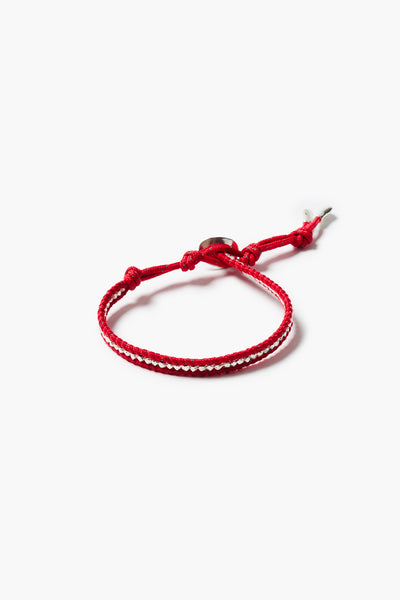 Sterling Silver Single Wrap Bracelet Red
