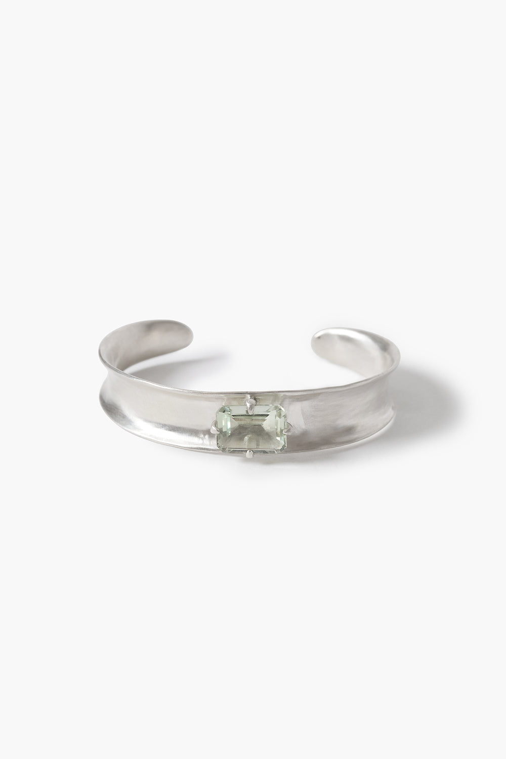 Curve Cuff Bracelet Green Amethyst