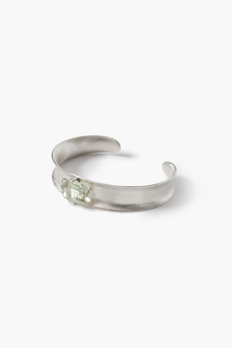 Curve Cuff Bracelet Green Amethyst