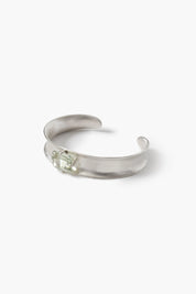 Curve Cuff Bracelet Green Amethyst