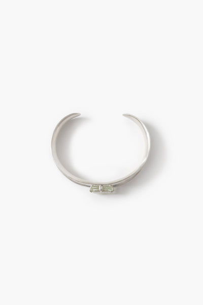 Curve Cuff Bracelet Green Amethyst