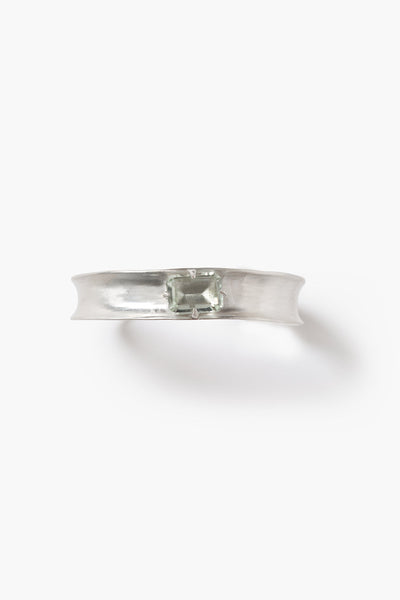 Curve Cuff Bracelet Green Amethyst