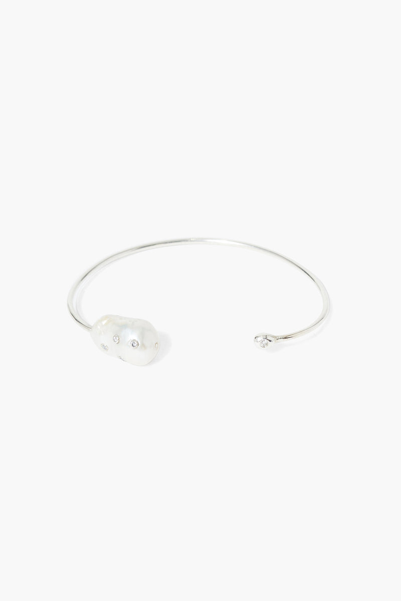 Nigella Diamond Cuff White Pearl