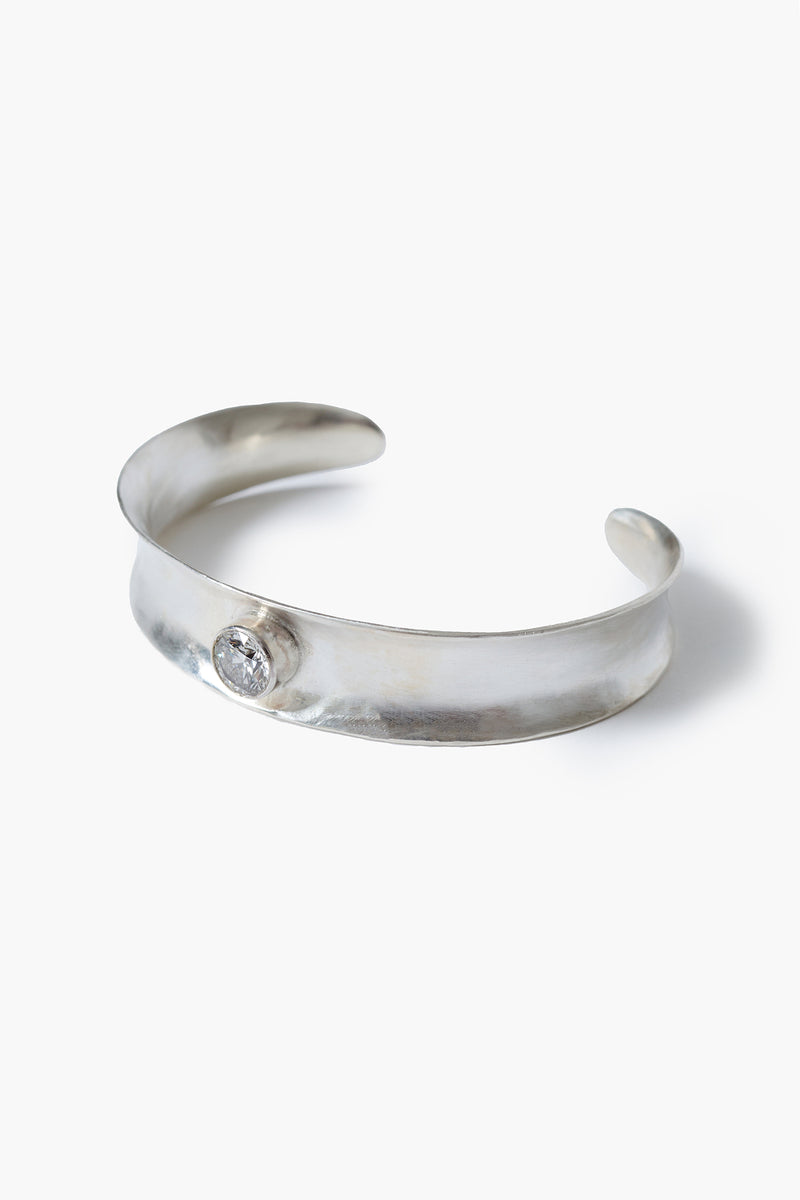 Curve Cuff Bracelet White Sapphire