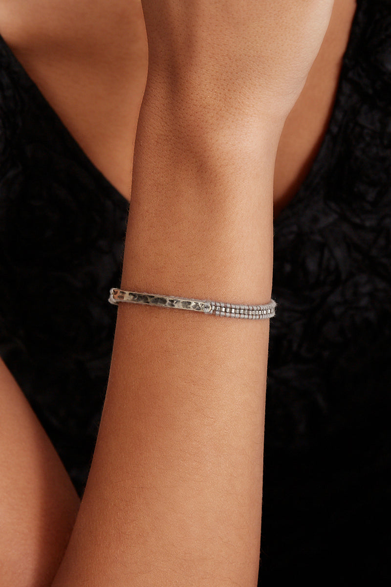 Bar Single Wrap Bracelet Gunmetal