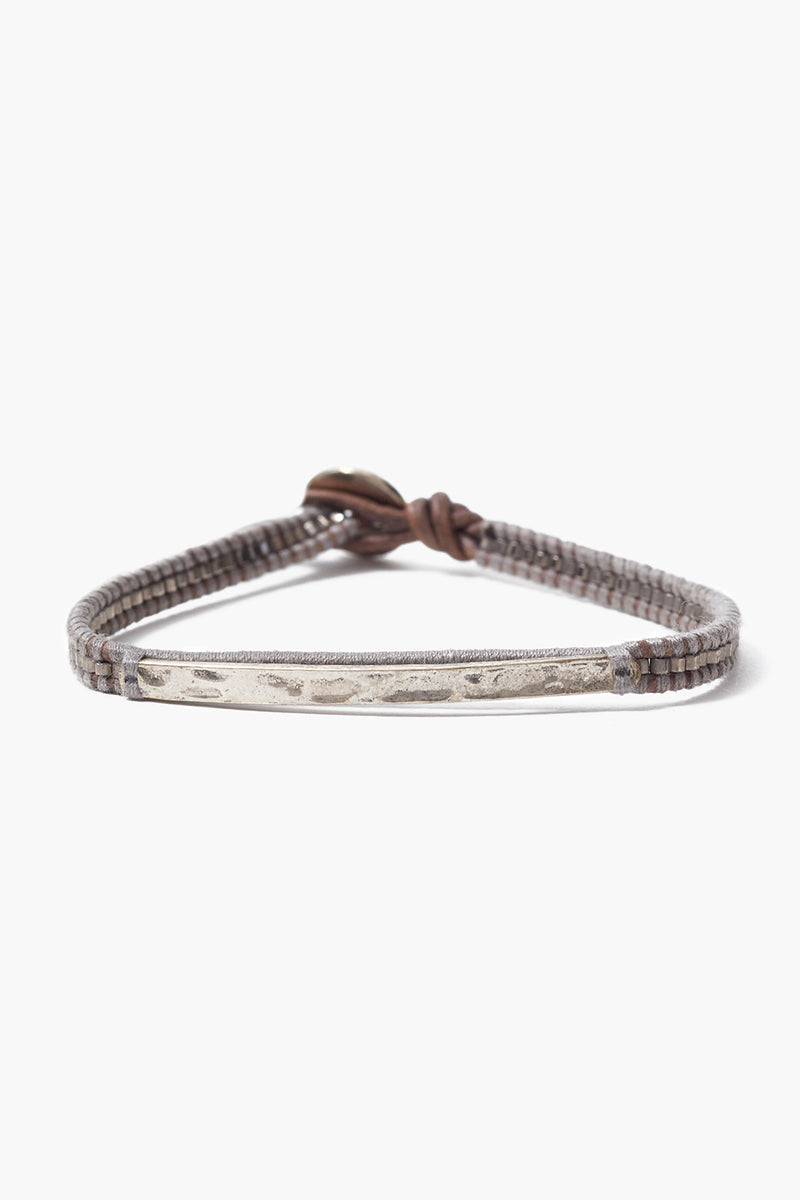 Bar Single Wrap Bracelet Gunmetal