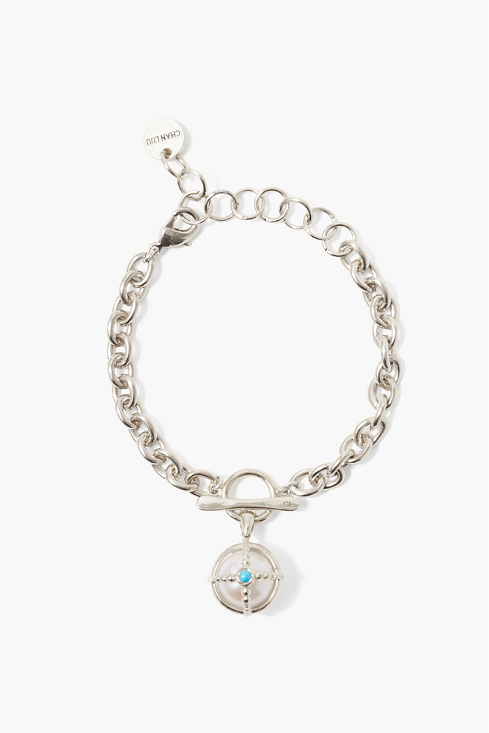 chan luu Charlotte Bracelet White Pearl Mix Silver Bracelets