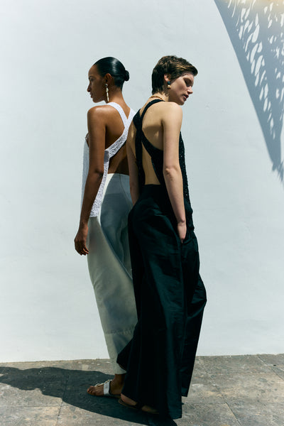 Sequin Apron Top Black