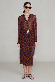 Tethered Button Up Shirt Plum