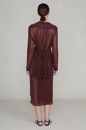 Tethered Button Up Shirt Plum