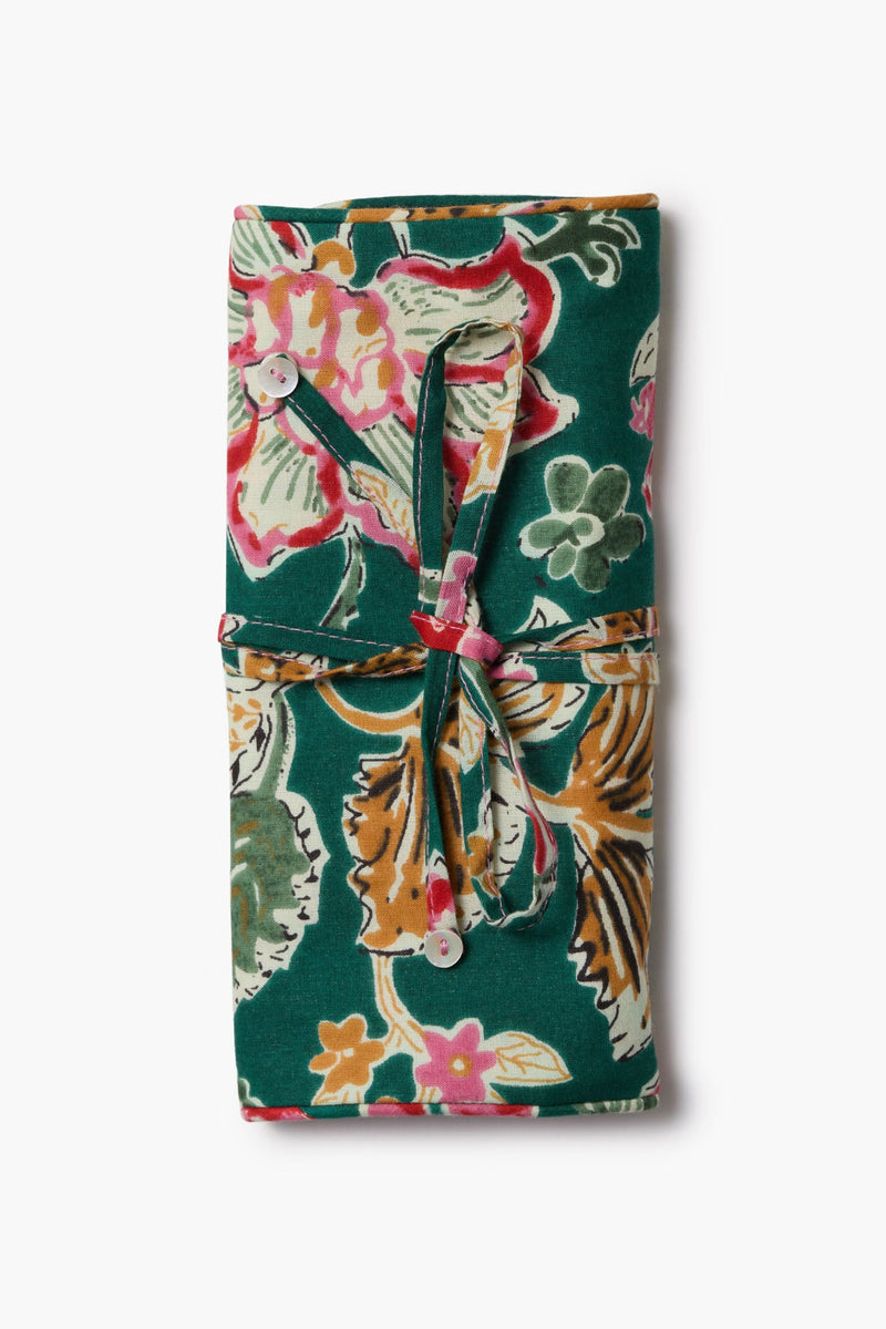 Jewelry Roll Up Case Forest