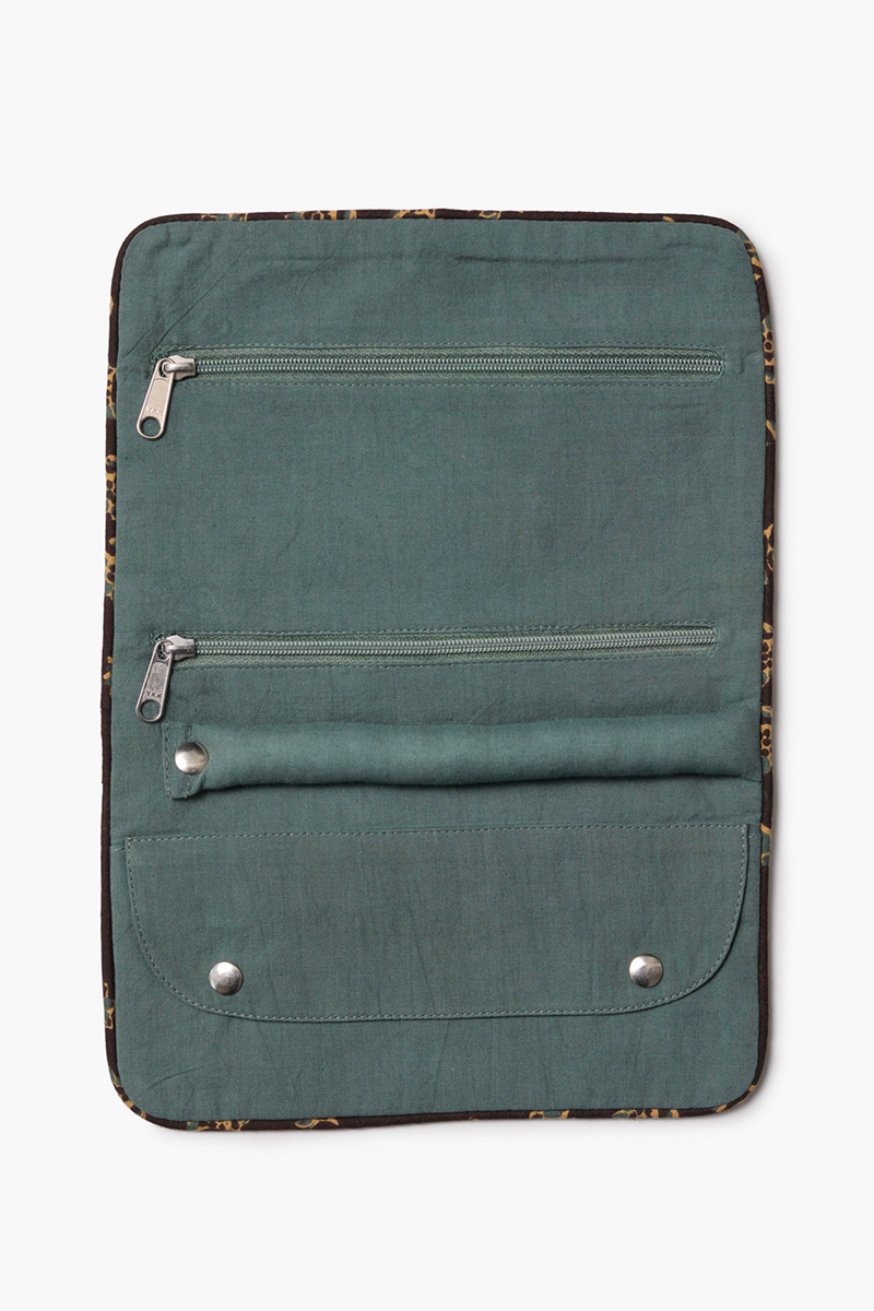 Jewelry Roll Up Case Midnight Brown