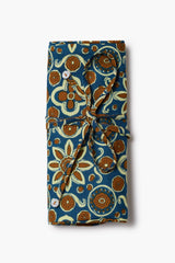 Jewelry Roll Up Case Tile Blue