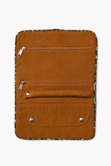 Jewelry Roll Up Case Tile Blue